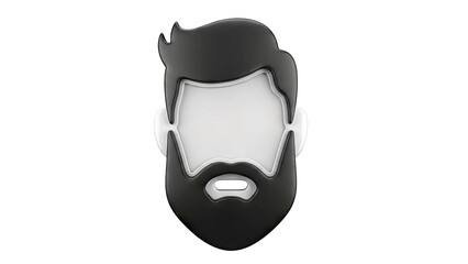 3D Stylized Male Avatar Head with Beard