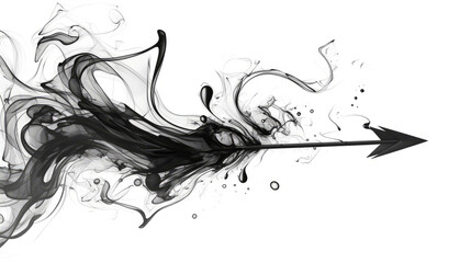 Sharp Arrow with Elegant Swirling Smoke Trail