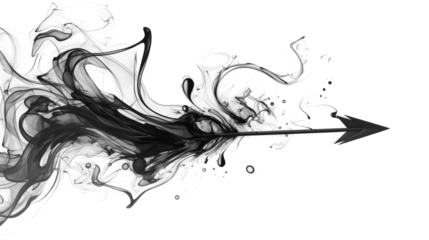 Sharp Arrow with Elegant Swirling Smoke Trail