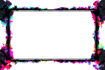Grunge Paint Splatter Frame with Colorful Edges