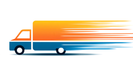 Fast Delivery Truck with Speed Motion Lines