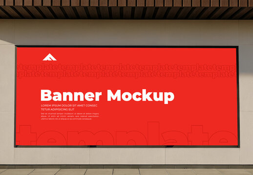 Vertical Banner Mockup in Event Hallway for Directional and Promotional Use