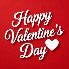 Happy Valentine&rsquo;s Day Romantic Typography with Heart Icon