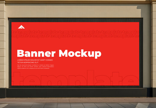 Banner Mockup on Rustic Brick Wall