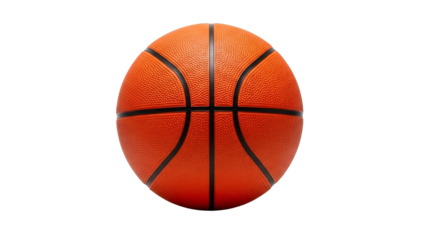 Classic Orange Basketball with Black Lines Isolated on a Dark Background