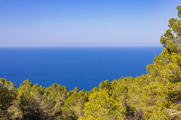 Seascape view at a blue mediterranean sea