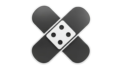 Crossed Band-Aids with White Square Center