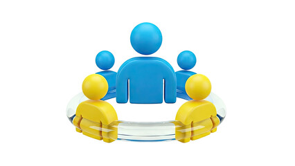 Diverse Team Collaboration 3D Icon