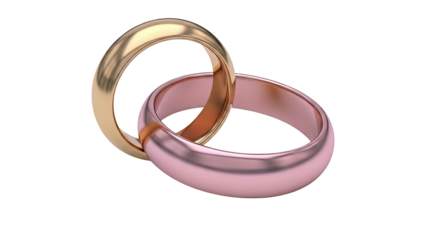 Interlocking Gold and Rose Gold Wedding Rings