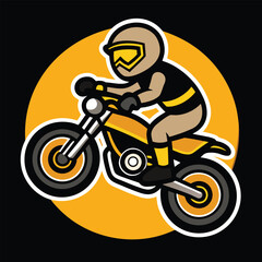 Obraz premium Motorcycle vector illustration icon isolated on a white background showing a modern bike in a simple and clean design