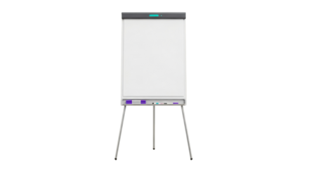 White Flip Chart Easel with Gray Top and Purple Accents Product Shot