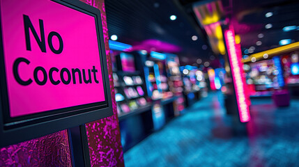 "No Coconut" sign in a cosmetics store