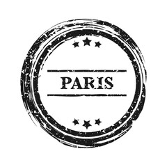 Post stamp, label or badge. Grunge imprint and postmark with text. Brown vintage circle postcard watermark. Used envelope design element. Vector illustration