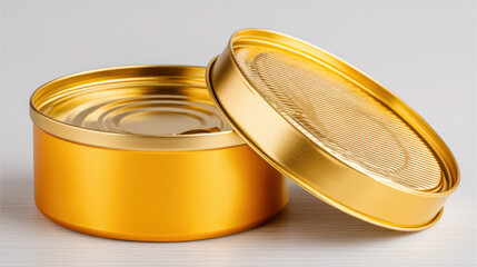Tinned food isolated on a white background