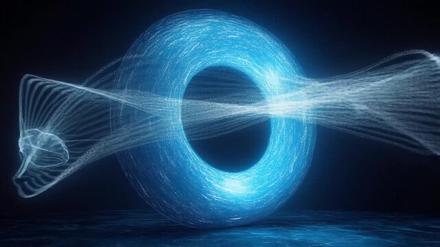 Futuristic Digital Portal Visualizing Context Window and Infinite Information Flow