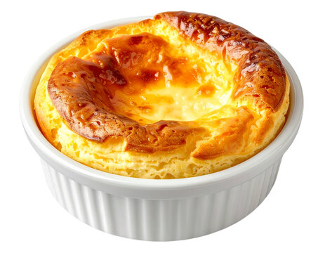Golden Cheese Souffl&eacute; in Ramekin Isolated PNG