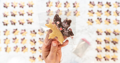 Making Chocolate Dipped Peppermint Sugar Cookies