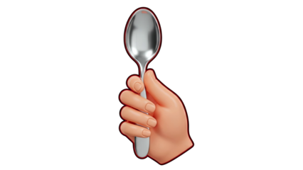 Hand Holding a Silver Spoon