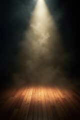 Spotlight on wooden floor