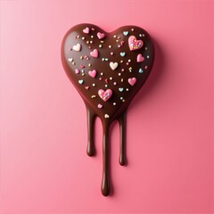 Chocolate heart with sprinkles