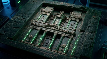 Ancient Structure Reproduction: The intricate details of an ancient architectural marvel are captured in a meticulously crafted model, showcasing the timeless beauty of its design.