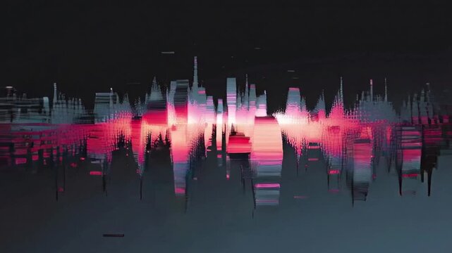 Glitch pulse distortion with sudden horizontal bursts inspired by broken digital signals