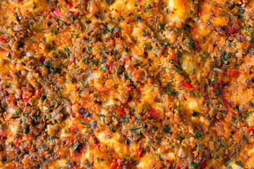 Big size  lahmacun on black stone background