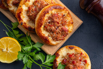 Small lahmacun, delicious  Turkish food 