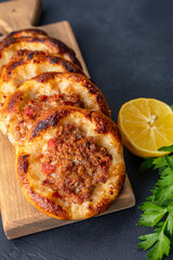 Small lahmacun, delicious  Turkish food 