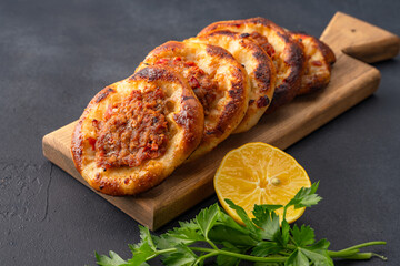 Small lahmacun, delicious  Turkish food 