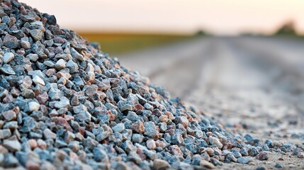Gravel Crushed Stone Pile Hill Background Gray Grey Rocks Fill Construction Site