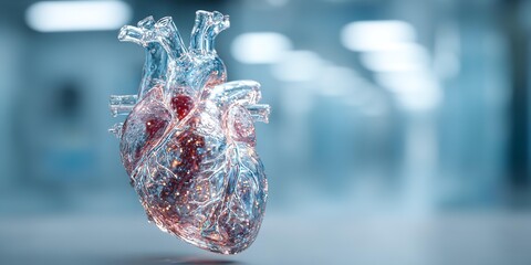 A heart with an illuminated veins.