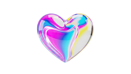 Abstract Heart Shape with Swirling Colorful Liquid