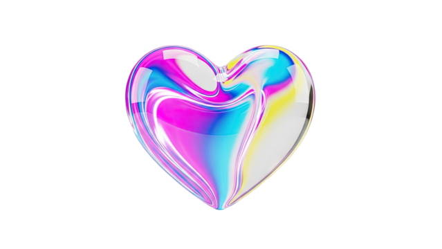 Abstract Heart Shape with Swirling Colorful Liquid - Powered by Adobe