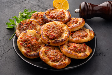 Small lahmacun, delicious  Turkish food 