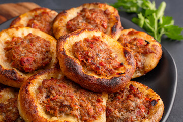 Small lahmacun, delicious  Turkish food 