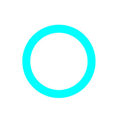 A simple and clean cyan circle on a white background, perfect for graphic design elements or modern branding