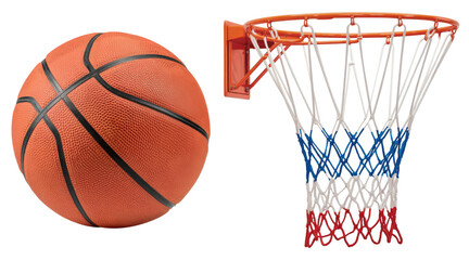 Basketball and Hoop with Net