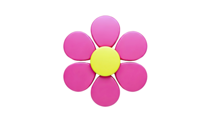 Pink and Yellow Cartoon Flower