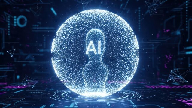 Artificial intelligence conceptual visualization highlighting neural network processing and - Powered by Adobe