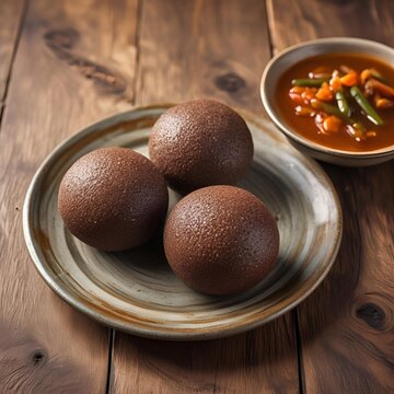 Traditional Ragi Mudde Finger Millet Indian Healthy Food