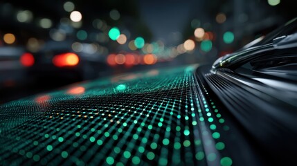 A close-up of a LiDAR sensor on a self-driving car showcasing advanced technology.