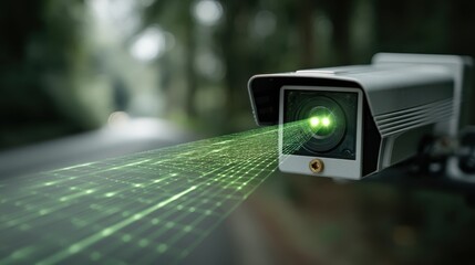 A close-up view of a LiDAR sensor on a self-driving car showcasing advanced technology.
