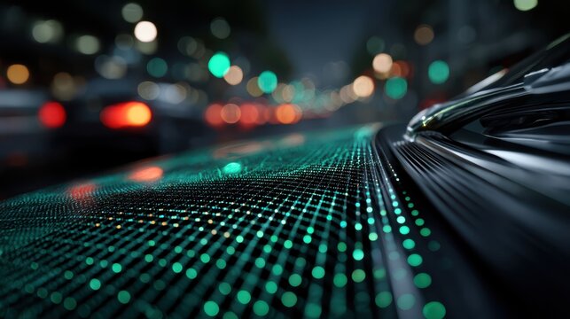 A close-up of a LiDAR sensor on a self-driving car showcasing advanced technology.