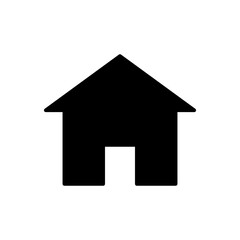 Fototapeta premium A minimalist black house silhouette icon representing home, property, or a website's main page