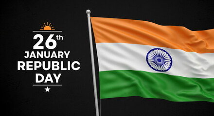 26 January ,76 Republic Day , India, banner