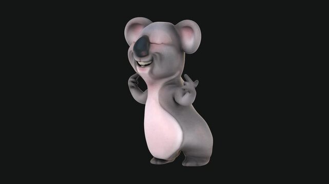 Fun 3D cartoon koala (with alpha channel)