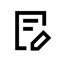 Pencil and document bold line icon.
