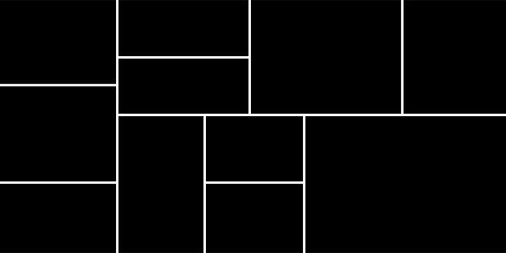 Vector empty photo frame. Collage template for 11 pictures. Frames for memory.eps10
