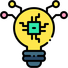 Innovation Light Bulb and Technology Idea Icon